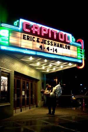 Movie Theatre Marquis Bride & Groom